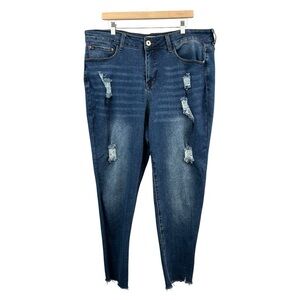 !IT High Rise Curvy Straight Ankle Jeans Plus Size 22